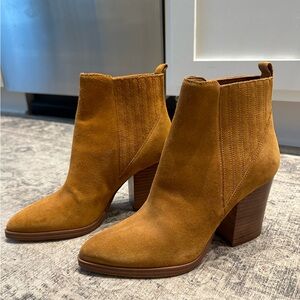 Marc Fisher Cognac Suede Booties